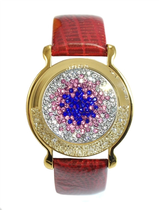 Red Leather Mark Your Spot™ Bracelet w/ "Twilight" Micro Pave Crystal Ball Marker