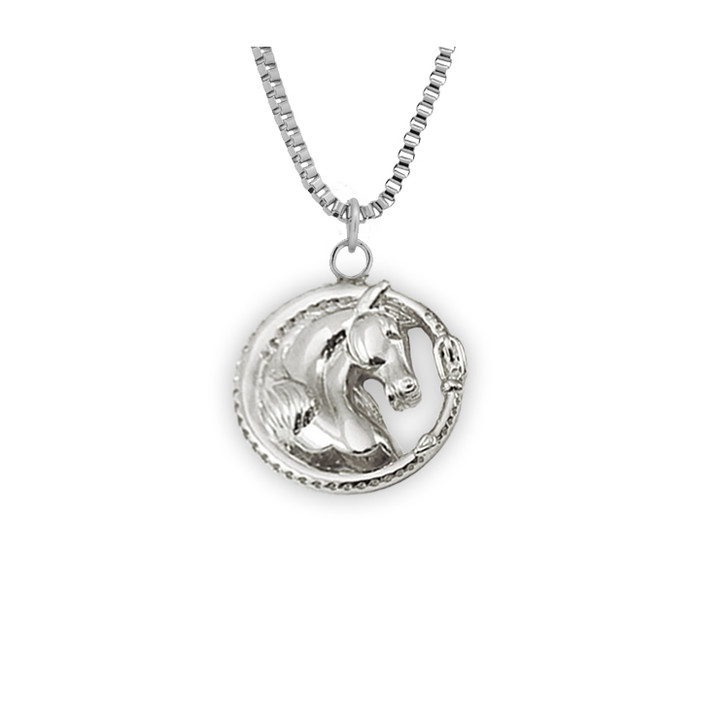 Sterling Silver Silhouette Horse Head Necklace | A Touch of Silver
