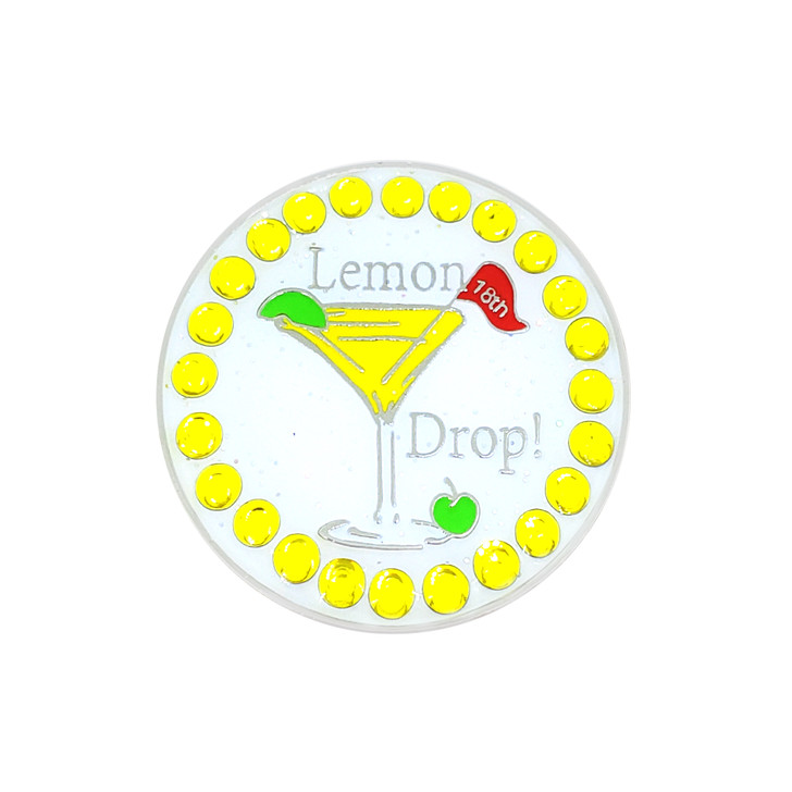 Lemon Drop Ball Marker adorned with Crystals from Swarovski®- with Hat Clip