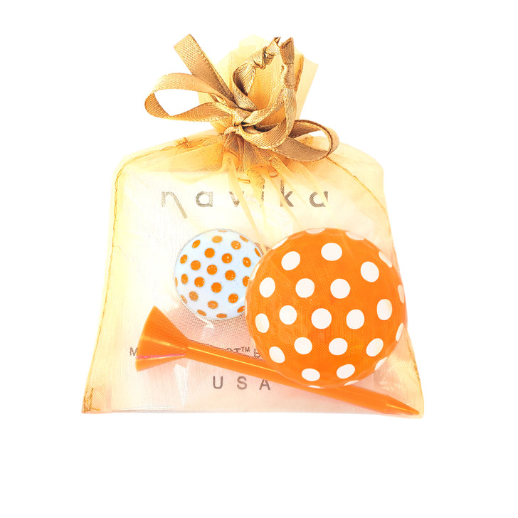 Gift Set - Build your Own Polka Dot Gift Set Ball Marker + Golf Ball & Tee in Organza Pouch