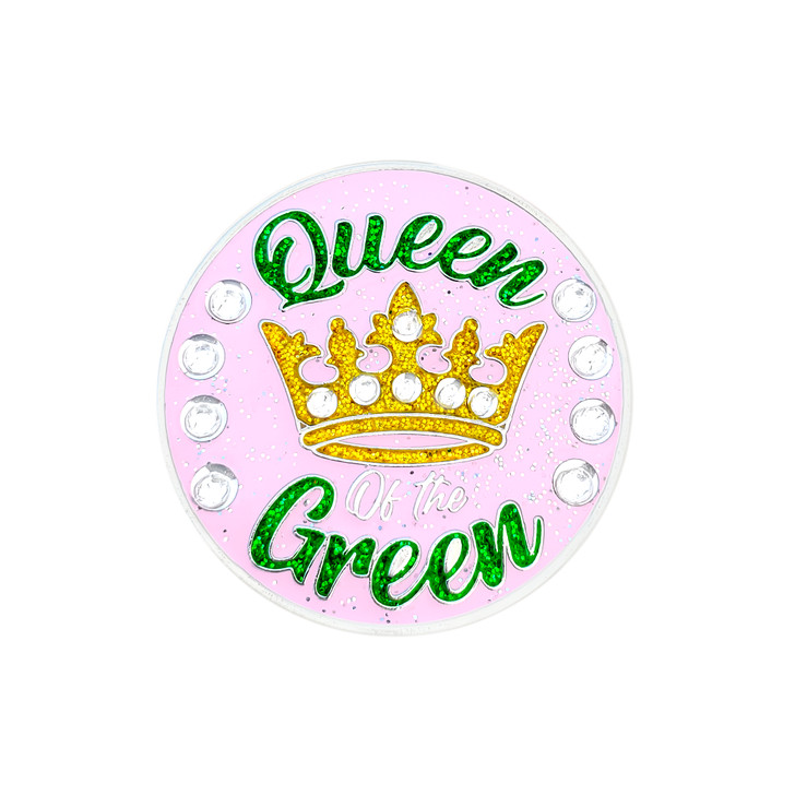 Queen Of The Green Pink Ball Marker adorned with Crystals from Swarovski®- with Hat Clip