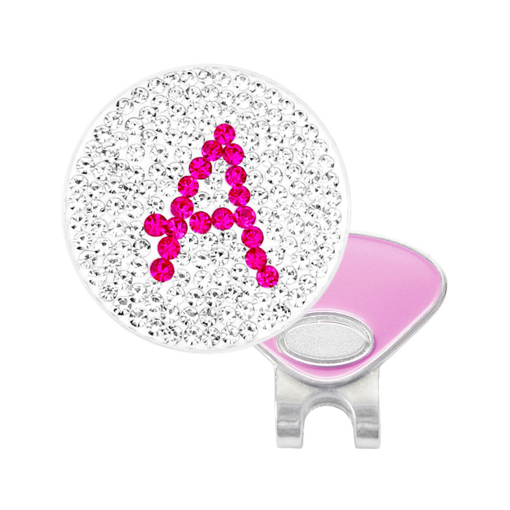 Pink Micro Pave Crystal Initial of Your Choice