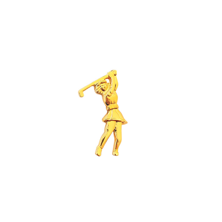 Gold Lady Golfer Tac Pin