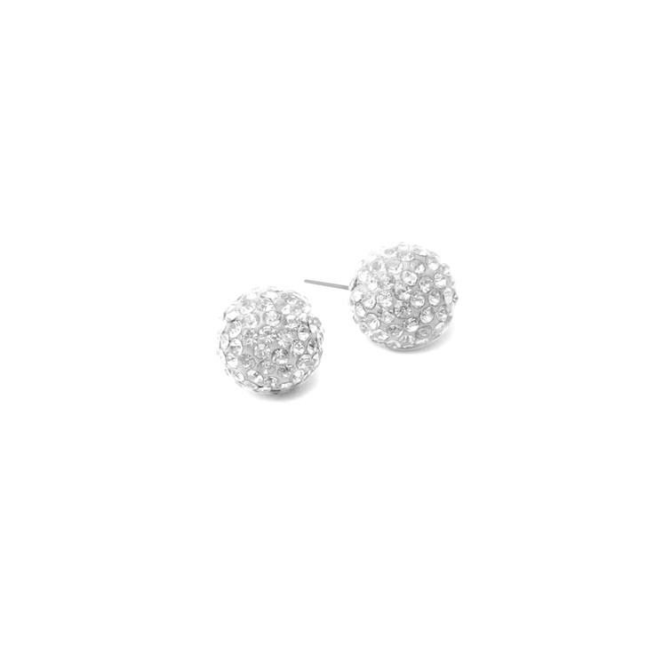 Clear Crystal Golf Ball Earrings