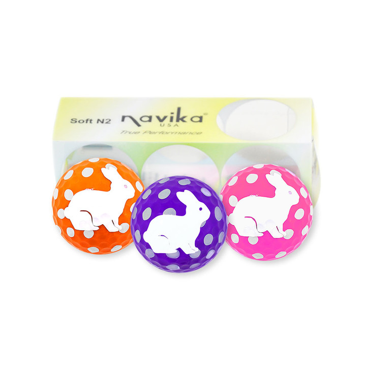 Golf Balls - Easter Bunny Polka Dot Golf Balls (Sleeve of 3)
