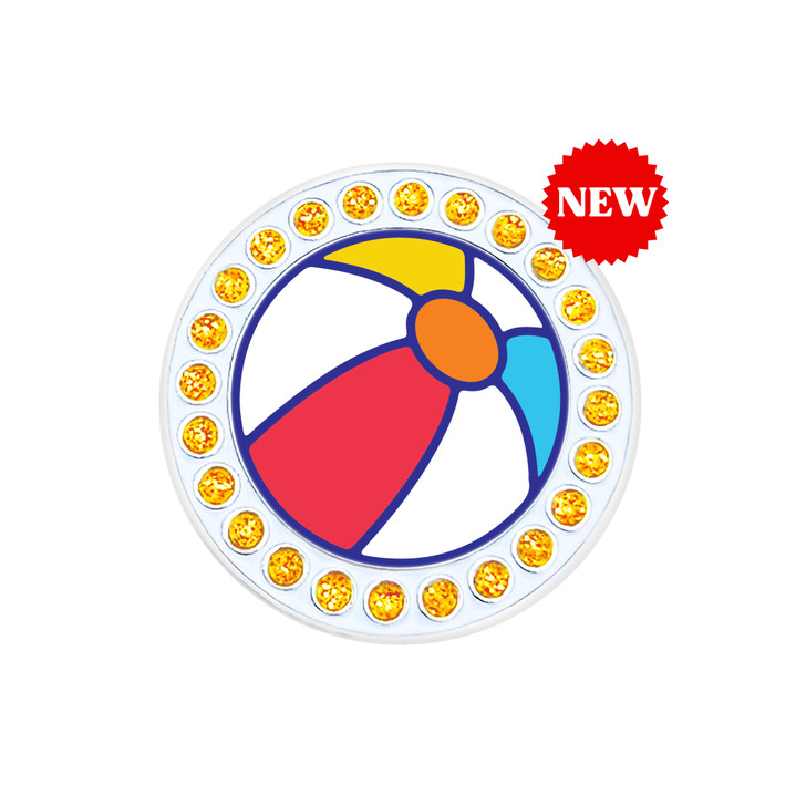 Beach Ball Ball Marker with Glitter Dots