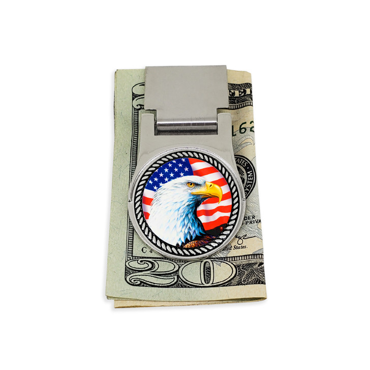 Magnetic Money Clip with Removable Patriotic Eagle Ball Marker