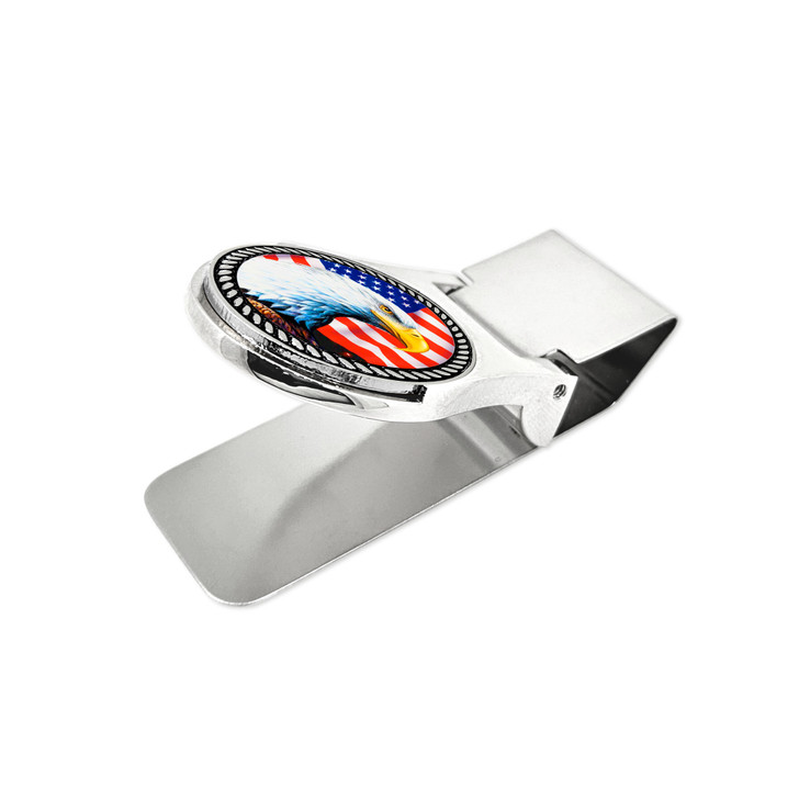 Magnetic Money Clip with Removable Patriotic Eagle Ball Marker