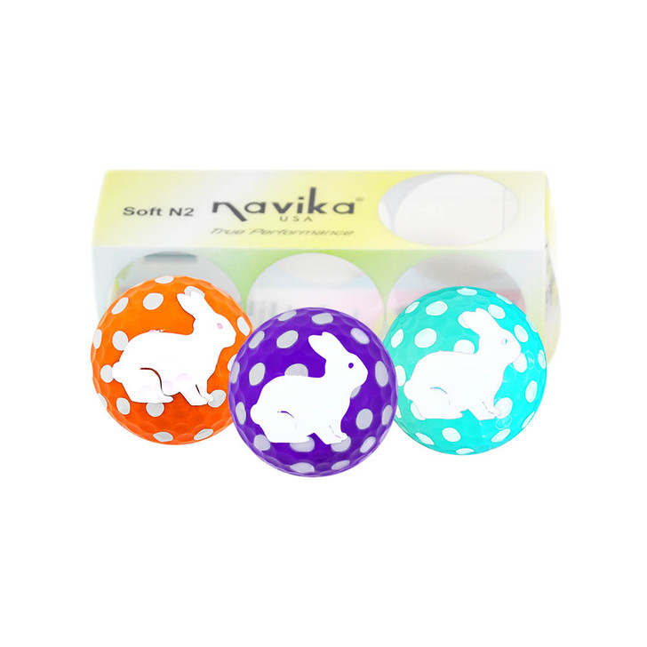 Golf Balls - Easter Bunny Polka Dot Golf Balls (Sleeve of 3)