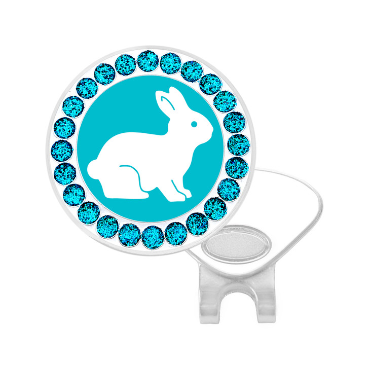 Easter Bunny Ball Marker With Teal Glitter