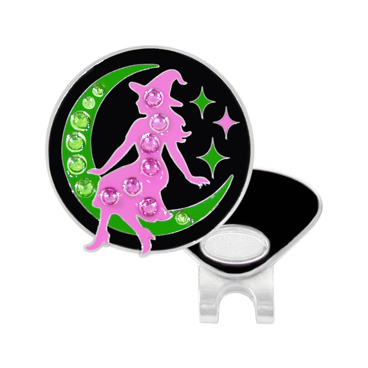 Wicked Witch Pink Ball Marker with Swarovski Crystals | Hat Clip Included