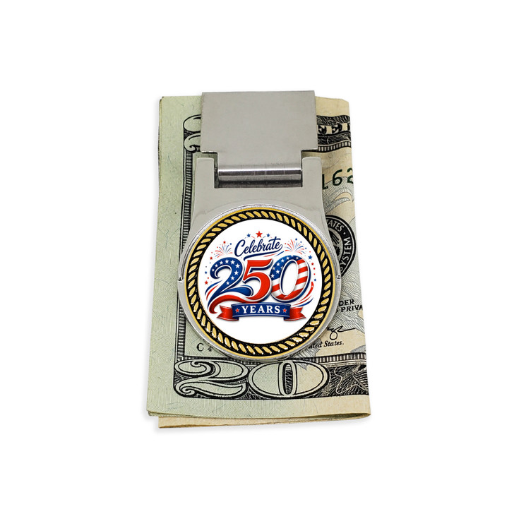Magnetic Money Clip with Removable "Celebrate 250" Ball Marker