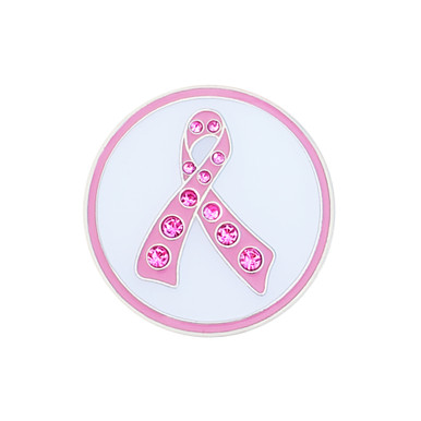 Navika Pink Ribbon Glitzy Ball Marker Magnetic Necklace
