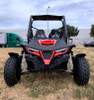 Trailmaster Cheetah 200 Go kart, Upgraded rear end, high back seats, Full Welded Roll Cage - Red Front Side view