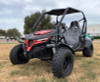 Trailmaster Cheetah 200 Go kart, Upgraded rear end, high back seats, Full Welded Roll Cage - Red Left Side view