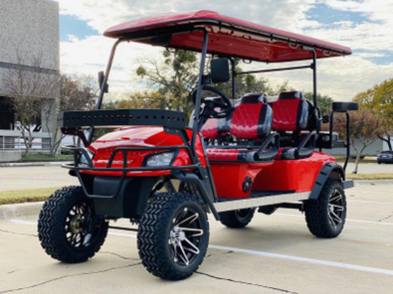 Electric Dynamic Enforcer Limo Golf Cart - Red