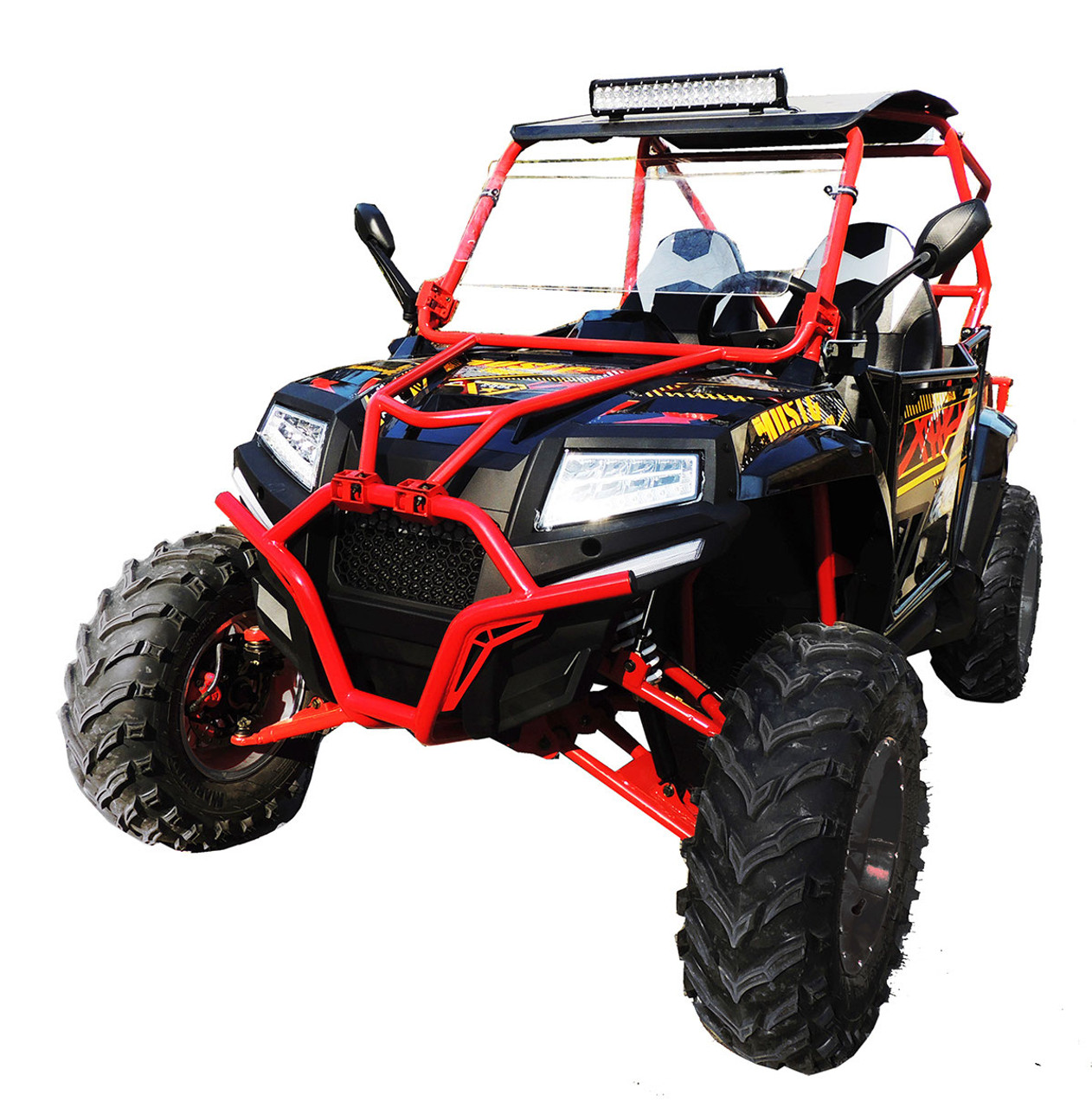 Vitacci -ATL Predator FX400 UTV, 311.4CC, Alloy Black Wheels, LED Light, 4-Stroke,Single-Cylinder, Water-Cooled - Red