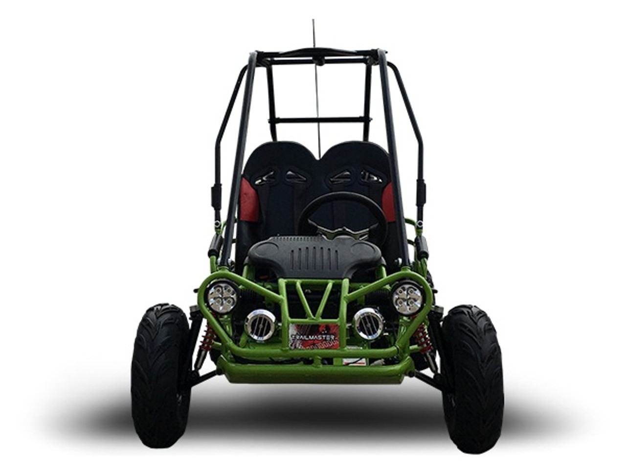 TrailMaster Mini XRX/R+ (Plus) Upgraded Go Kart with Bigger Tires, Frame, Wider Seat - FRONT GREEN