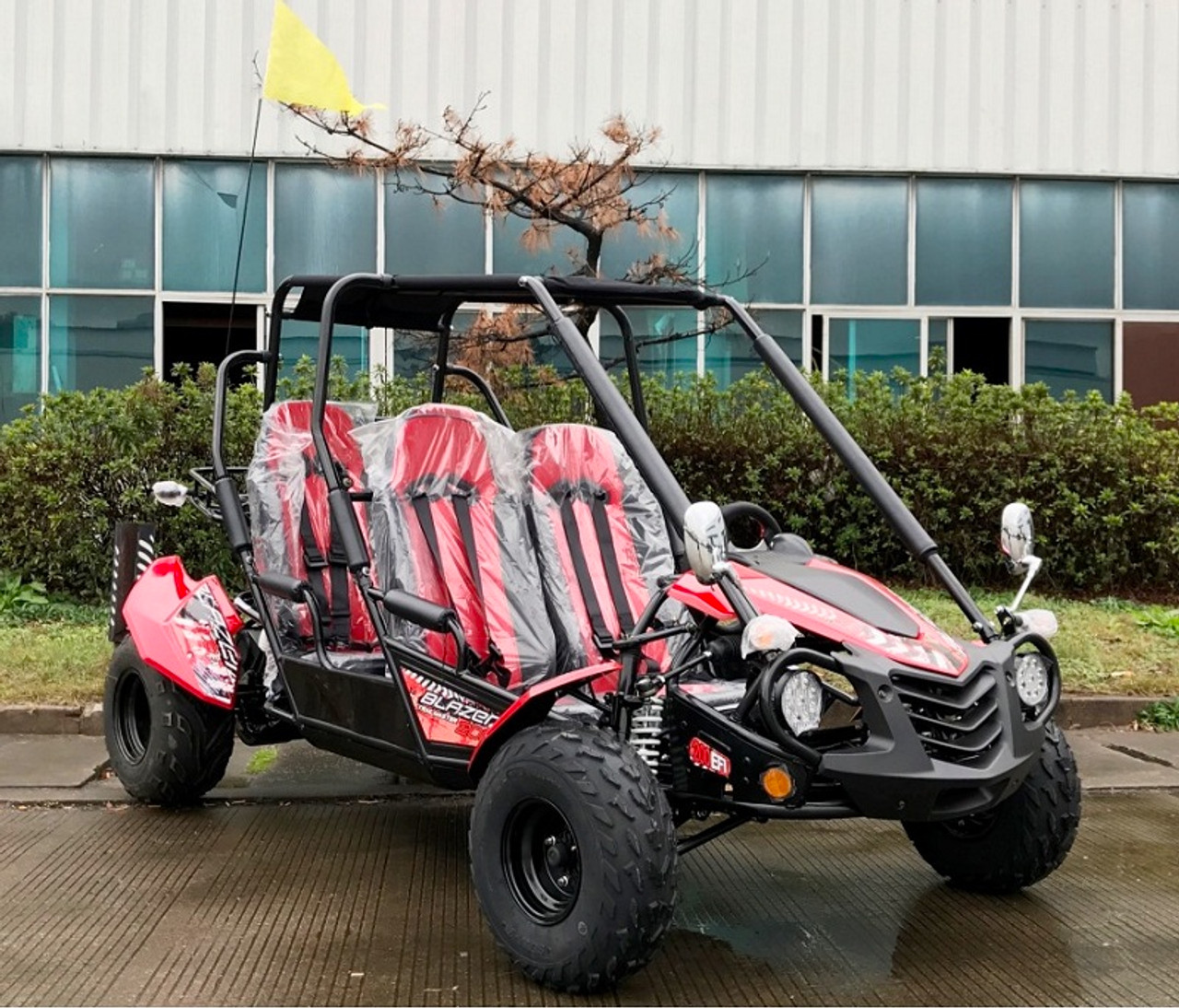 TrailMaster Blazer4 200EX, Air Cooled 4-Stroke, Single Cylinder Go Kart - RED RIGHT SIDE VIEW