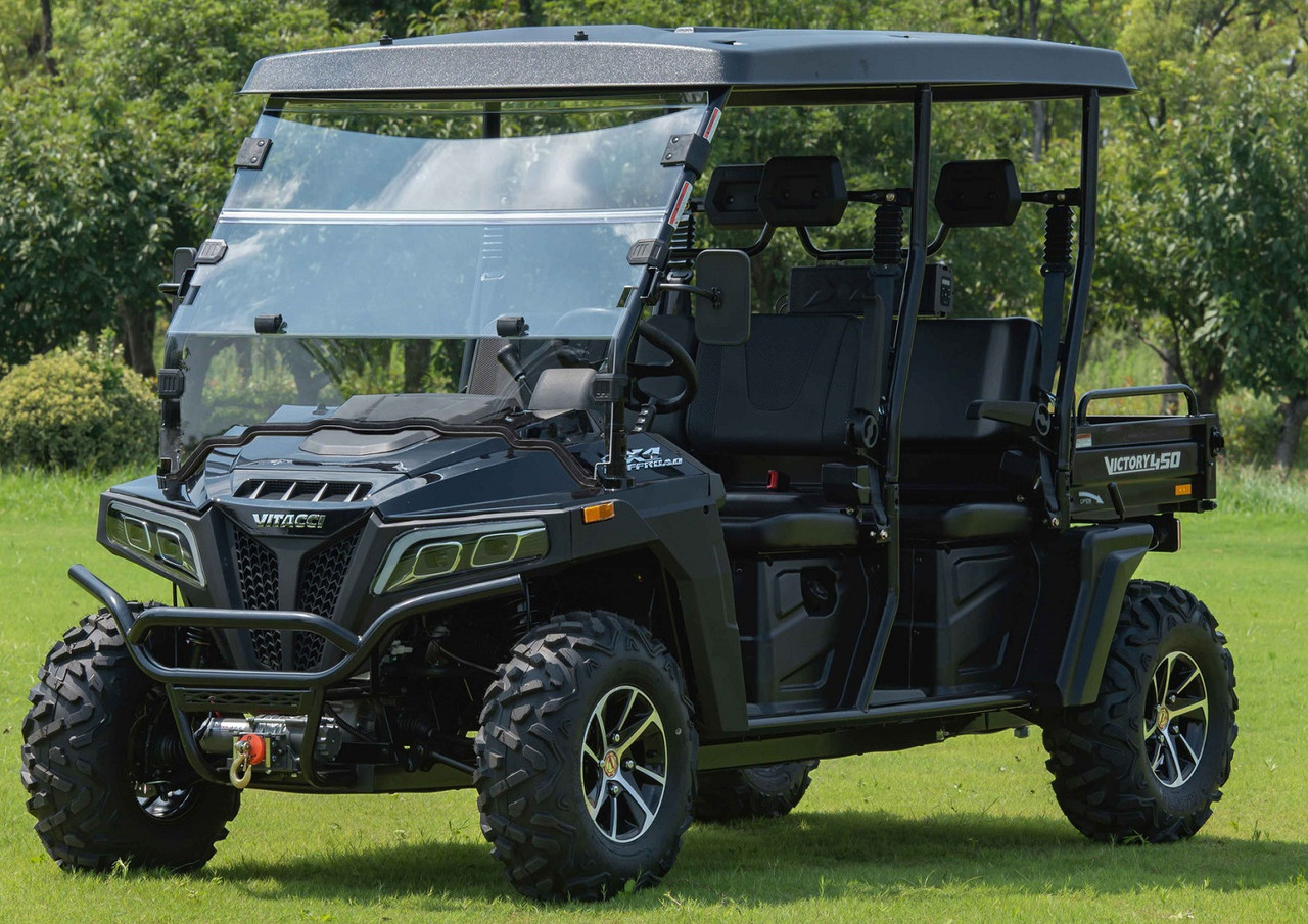 New Vitacci Victory 450 Pro Dlx Golf Cart Utv, 4-Seater, Single cylinder, water cool With Dumb Bed - Black