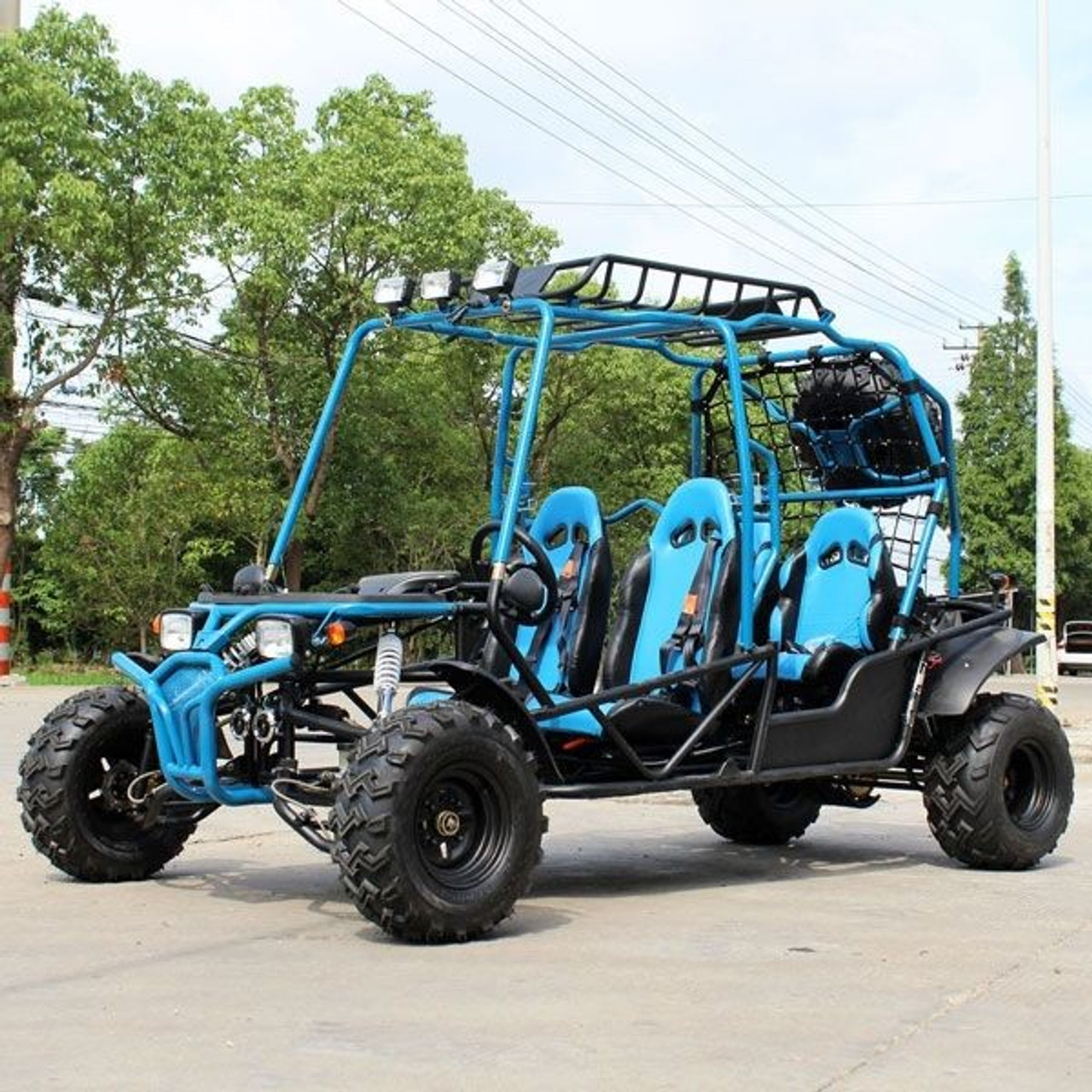 Dongfang 200cc (DF200GHG) Adult Gas Go-Kart, 4 Seater DF GHG With Auto & Reverse Gear - Blue