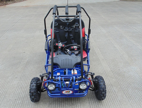 TrailMaster Mini XRX+ (Plus) Upgraded Go Kart with Bigger Tires, Frame, Wider Seat - BLUE