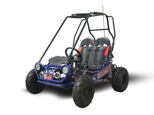 TrailMaster Mini XRX/R+ (Plus) Upgraded Go Kart with Bigger Tires, Frame, Wider Seat - BLUE