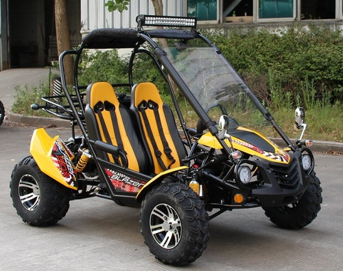 TrailMaster Blazer 200X Go Kart with Automatic CTV w/Reverse, Electric Start - Yellow