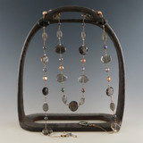 RTS bust duster necklace -  smoky quartz  27"