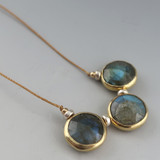 RTS rustica trio - coin labradorite vermeil  18"