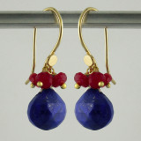 pop tops - lapis/natural ruby 18kt ER