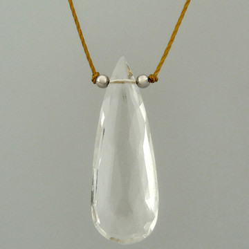 RTS solo elongated teardrop - crystal quartz 17 inches