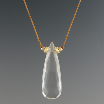 solo elongated teardrop - crystal quartz