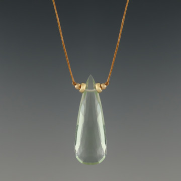 solo elongated teardrop - prasiolite