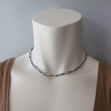 last model image has halo necklace layered with beaded basic on black cord:)