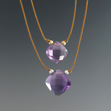 RTS cushion - amethyst  10mm 14kt gold fill  17 inches
