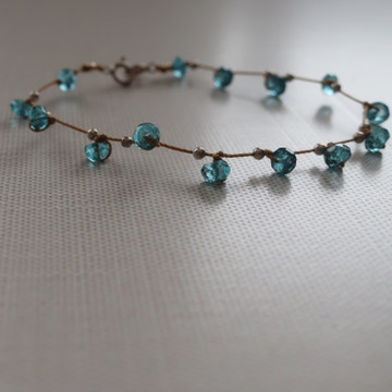 RTS celestial plus - gems london blue quartz 4mm bracelet  6 1/2" OOPSY