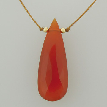 RTS solo elongated teardrop - carnelian - 17 inches