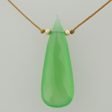 solo elongated teardrop - chrysoprase 8c