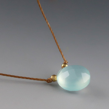 solo luxe coin - aqua chalcedony