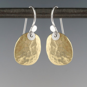 shape - paddle  - brass earrings