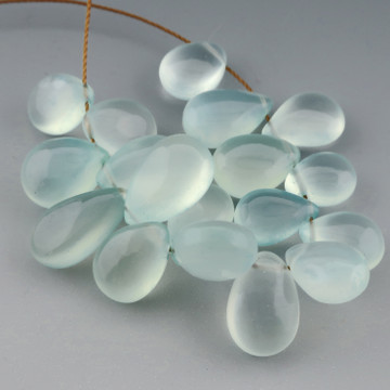 chalcedony teardrop  - aqua chalcedony