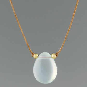 chalcedony teardrop  - aqua chalcedony