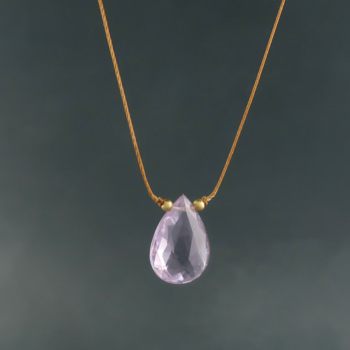 RTS solo teardrop - lilac amethyst 15mm  (17 1/4 inches necklace length)