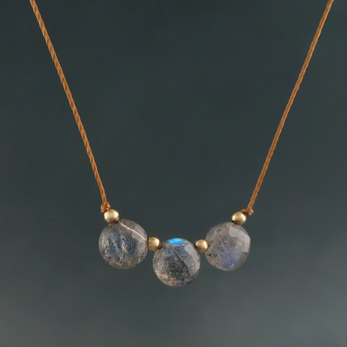 3 way -  labradorite 6mm coin