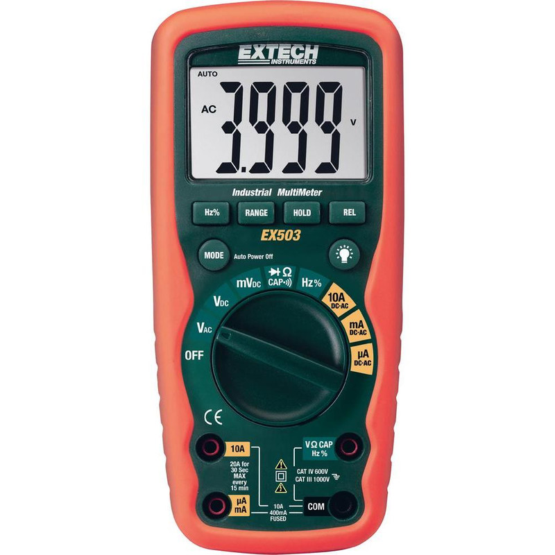 EXTECH EX503-NIST Industrial Digital Multimeter, 1000V, 10A