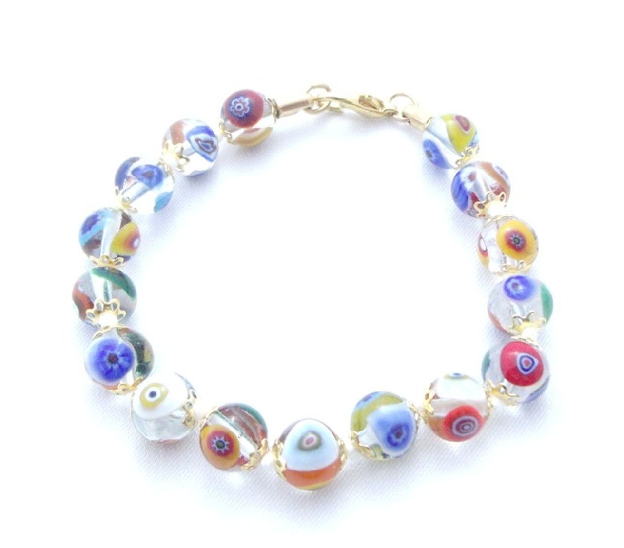 Clear Murano Glass Bead Venetian Bracelet Jewelry SKU 39MG - VENICE BUYS
