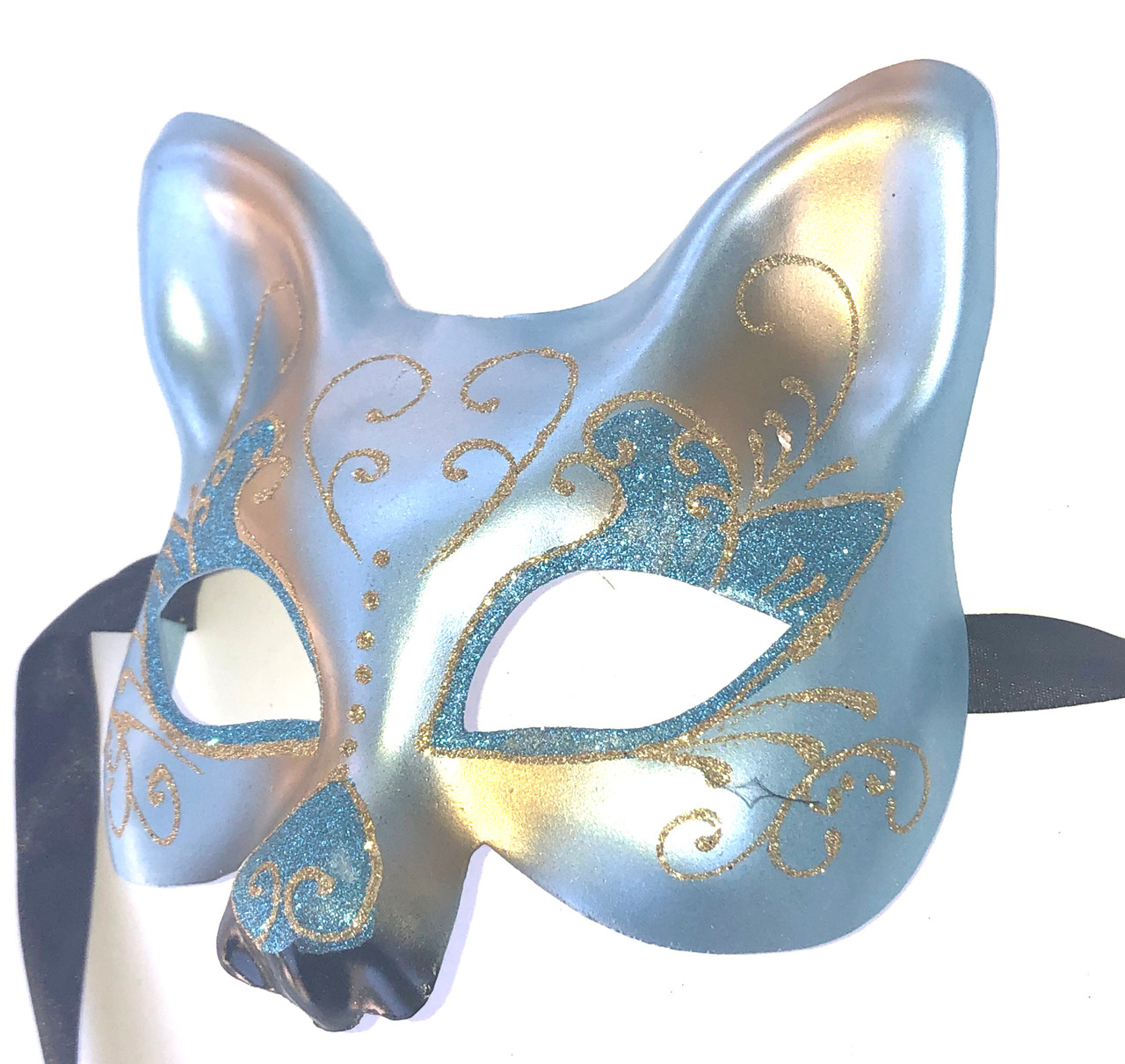 Cat Carnival Mask Light Blue and White Cat Mask Venetian Cat Mask Handmade  in Venice -  Norway