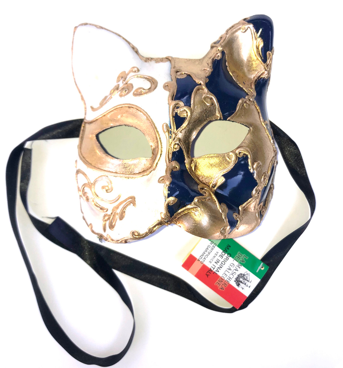 Gatto Venetain Cat Mask Black - Unimasquerade