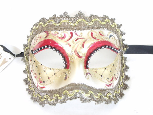 Red Colombina Anna Venetian Masquerade Mask SKU 034ar